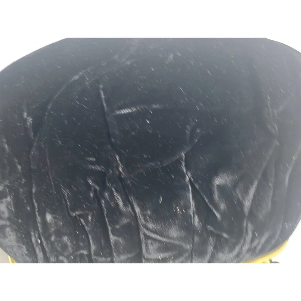 Vintage MM Black Velvet Evening Bag Gold Tone Kiss Lock Frame Top Handle Purse